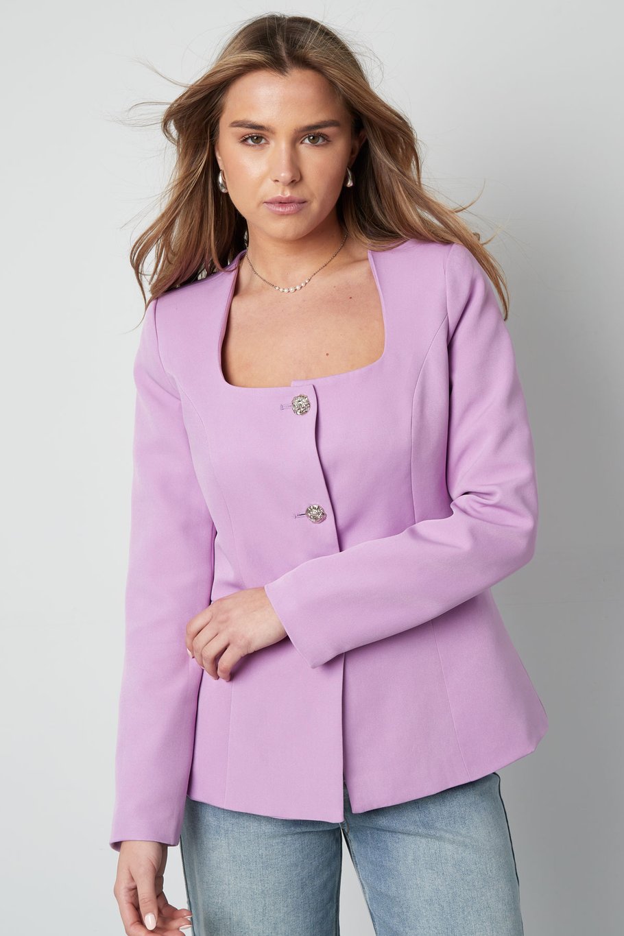 Trendy Blazer Top - limone Bild2